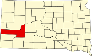 Carte du Dakota du Sud mettant en évidence le comté de Pennington