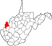 Map of West Virginia highlighting Mason County.svg