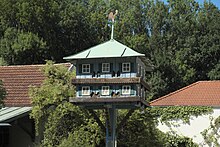 Taubenhaus mit quadratischem Grundriss im ehemaligen Wallfahrtsort Mariabrunn in der Gemeinde Röhrmoos im Landkreis Dachau, spätes 20. Jahrhundert