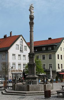 Die Mariensäule auf dem Marienplatz