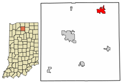 Bremen okulunun Marshall County, Indiana şehrindeki konumu.