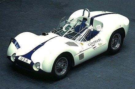 Maserati placed second with their Tipo 61 (pictured) and Tipo 63 models Maserati Birdcage.jpg