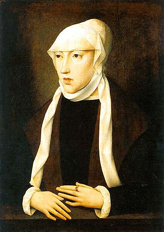 A portrait of Dowager Queen Mary in 1531, by the Master of the Legend of the Magdalen Meister der Magdalenen-Legende 001.jpg