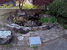 Memorial garden for Dr. John Locke on the University of Arkansas campus, near Kimpel Hall where he taught Memorial garden locke ua.jpg