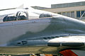 MiG-29UB on display, showing gunport