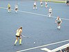 The 2014 Michigan State field hockey team (in white) in action at Michigan