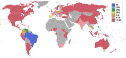 Countries and territories that sent delegates and results Miss Earth 2009 Map.PNG