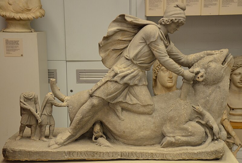 File:Mithras slaying the bull in the British Museum - Carole Raddato.jpg