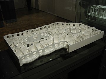 Scale model of floor with living area in Casa Milà