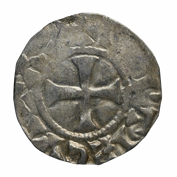 File:Monnaie - Trésor de Fécamp, Thibaut Le Vieux (957-960) ou Thibaut Le Tricheur (957-960-975), denier, Chartres - btv1b11307003g (2 of 2).jpg