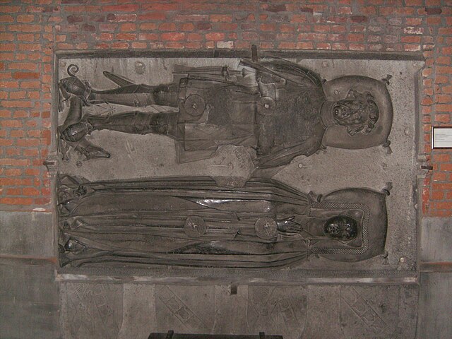 Funerary Monument to Oste de la Barre, Lord of Mouscron (c. 1380–1446) and his second wife, Cécile de Mourkercke (c. 1400–1462) - St. Bartholomew's Ch
