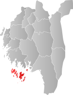 Mapa do condado de Vestfold com Hvaler em destaque.