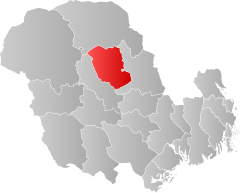 Location of the municipality in the province of Vestfold og Telemark