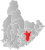 Birkenes markert med rødt på fylkeskartet
