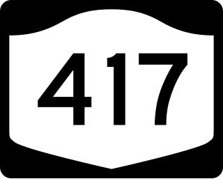 <span class="mw-page-title-main">New York State Route 417</span> East-west state highway in New York, US