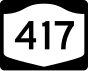 New York Eyaleti Rota 417 işaretçisi