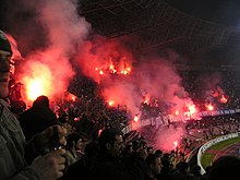 Napoli ultras at Stadio San Paolo