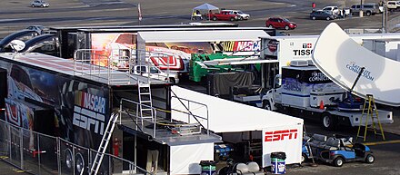 The ESPN media compound at Auto Club Speedway in 2010