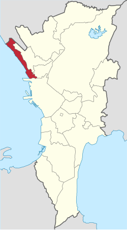 Mappa della metropolitana di Manila con Navotas in evidenza