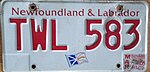 Newfoundland & Labrador 2005 römork plakası - TWL-583.jpg