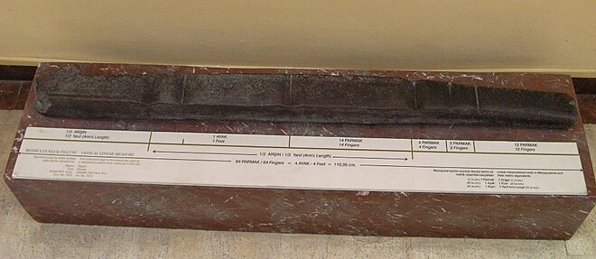 The Nippur cubit-rod in the Archeological Museum of Istanbul, Turkey
