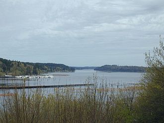 Oakland Bay seen from the juncture with Hammersley Inlet, looking north. Oakland Bay of the Puget Sound.jpg