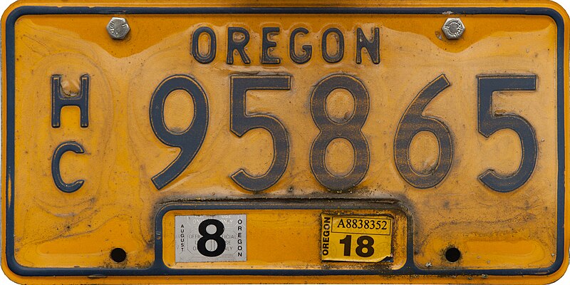 File:Oregon 2018 Motor Home License Plate - HC Prefix Short.jpg