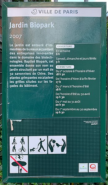 File:Panneau Jardin Biopark - Paris XIII (FR75) - 2021-06-07 - 1.jpg