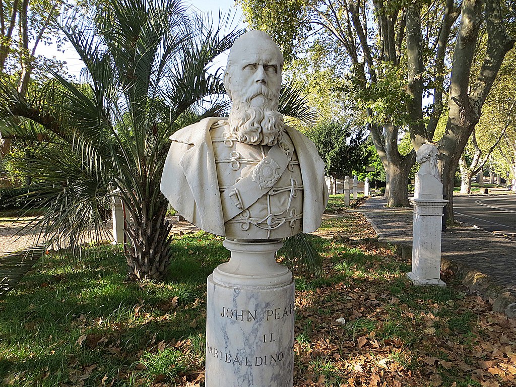 Buste des officiers de Garibaldi sur la colline du Janicule à Rome. Photo de Mister No