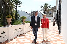 Spanish prime minister Pedro Sanchez and Merkel in Sanlucar de Barrameda,2018 Pedro Sanchez y Angela Merkel 05.jpg