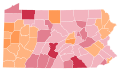 Vainqueur républicain par comté : Wagner en rouge et Mango en orange.