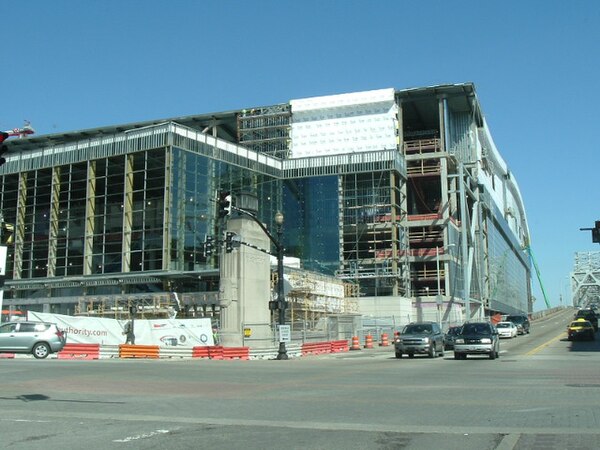 The arena construction site in March 2010