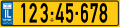 لوحة ترخيص المركبات المدنيه الاسرائ بعديه (المعيار الاوروبى, 8 ارقام).