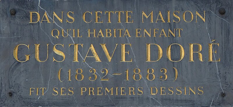 File:Plaque Gustave Doré-Strasbourg.jpg