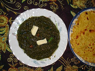 <span class="mw-page-title-main">Saag</span> Leafy vegetable dish from Indian subcontinent