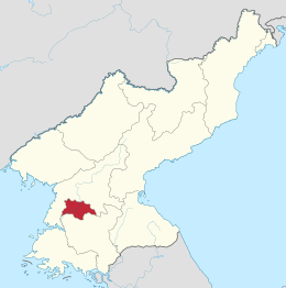 Pjongjangin sijainti Pohjois-Koreassa