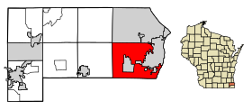 Racine County Wisconsin Incorporated and Unincorporated areas Mount Pleasant Highlighted.svg