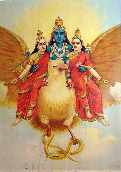 Vishnu with Lakshmi and Prithvi