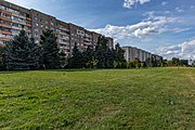 English: Rakasoŭskaha avenue in Sierabranka microdistrict. Minsk, Belarus Беларуская: Праспект Ракасоўскага ў мікрараёне Серабранка. Мінск, Беларусь Русский: Проспект Рокоссовского в микрорайоне Серебрянка. Минск, Беларусь