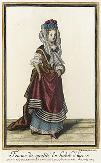 'Femme de Qualité en Habit d'Hyver', Nicolas Arnoult (ca. 1671-1700), 1687