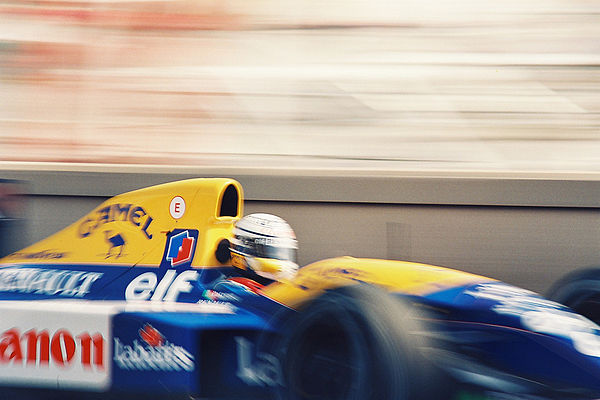 Riccardo Patrese finished Saturday qualifying second fastest despite being blocked by Bertrand Gachot in the final minutes of Saturday qualifying, res