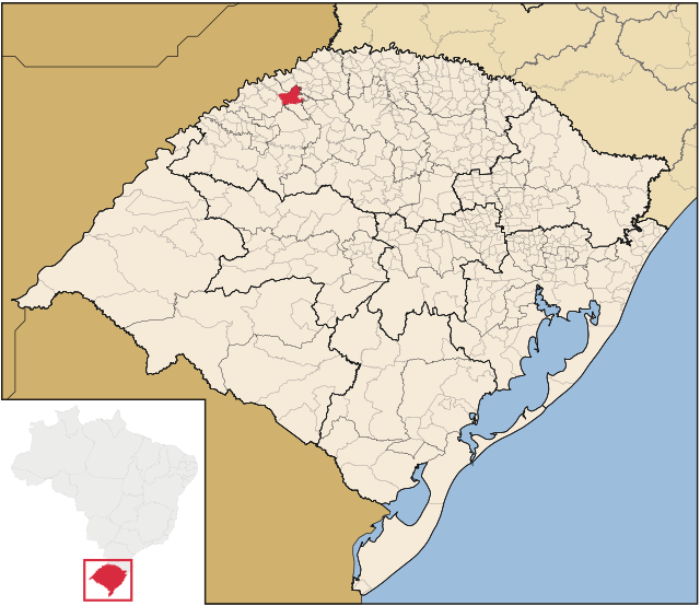 Localização de Três de Maio no Rio Grande do Sul