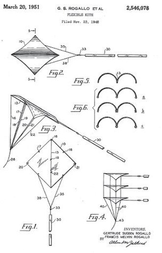 Gertrude and Francis Rogallo's original patented flexible wing