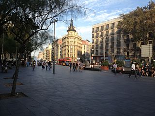 Ronda de la Universitat, Barcelona street in Barcelona, Spain