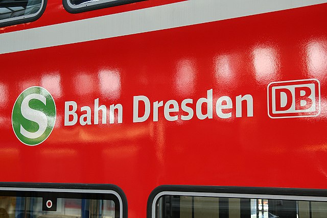 Logo of the Dresden S-Bahn on a double-deck carriage