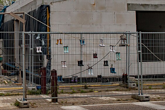 Safety fence during construction works at school