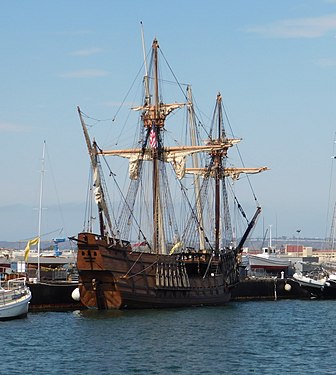 Replica of the galleon San Salvador in San Diego, California, USA