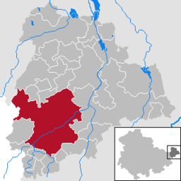 Schmöllns läge i Thüringen