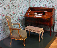 An antique chair and desk from the Reiss-Engelhorn Museum in Mannheim, Germany. Schreibkabinett 18 Jh rem.jpg