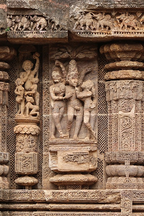 Reliefs at the Konark Sun Temple.